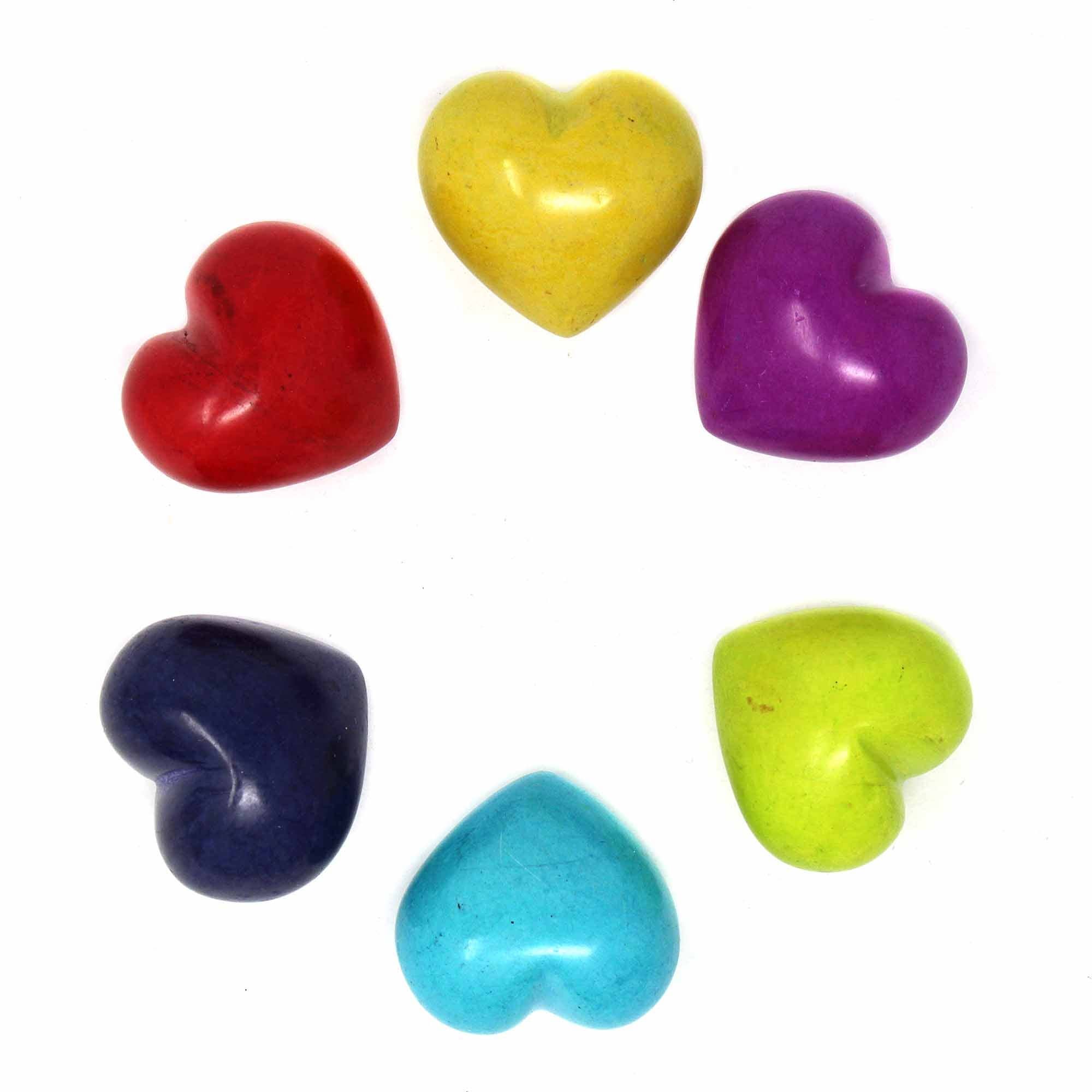 Soapstone Hearts in Assorted Solid Colors - Set of 10 (Appro - Spiral Circle