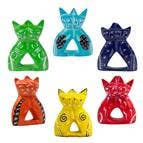 Soapstone Twin Cats - Spiral Circle