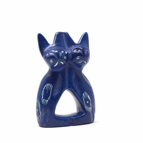 Soapstone Twin Cats - Spiral Circle