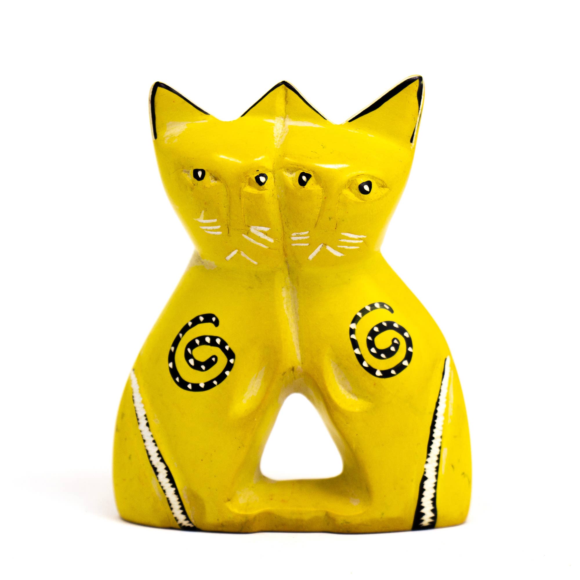 Soapstone Twin Cats - Spiral Circle