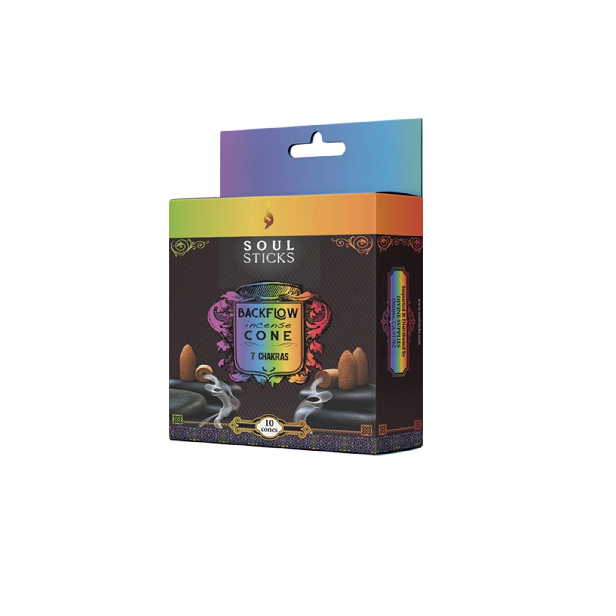 Soul Sticks | 7 Chakras Backflow Cones - Spiral Circle