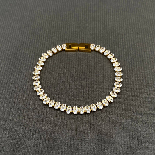 Sparkling 18K Gold Plated Bracelet - Spiral Circle