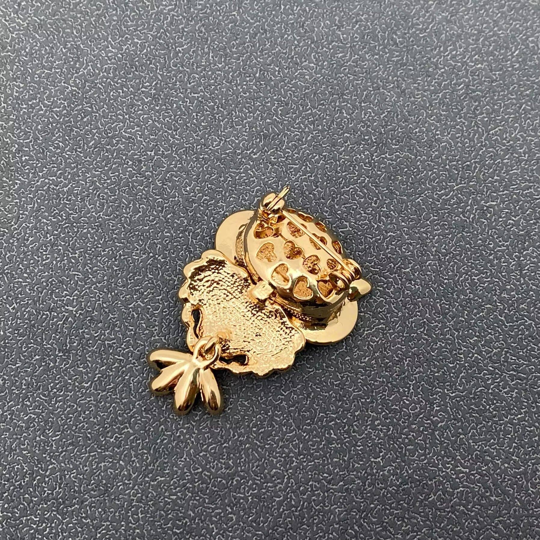 Sparkling Rhinestone Owl Brooch - Spiral Circle