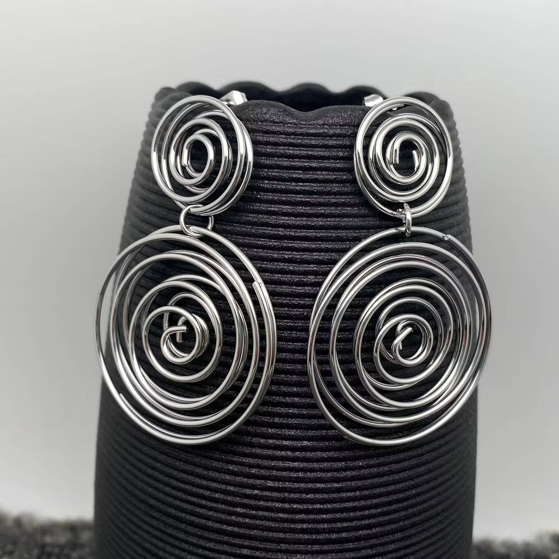 Spiral Glorious Gold Plated Earrings - Spiral Circle