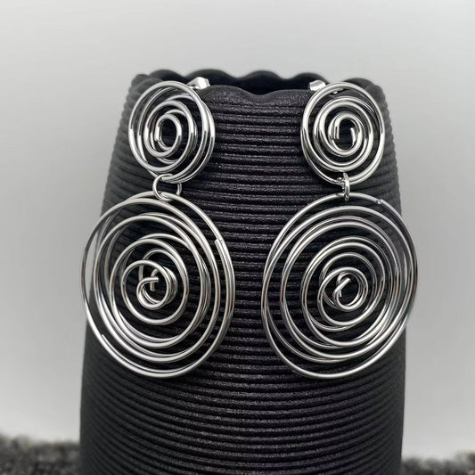 Spiral Glorious Gold Plated Earrings - Spiral Circle