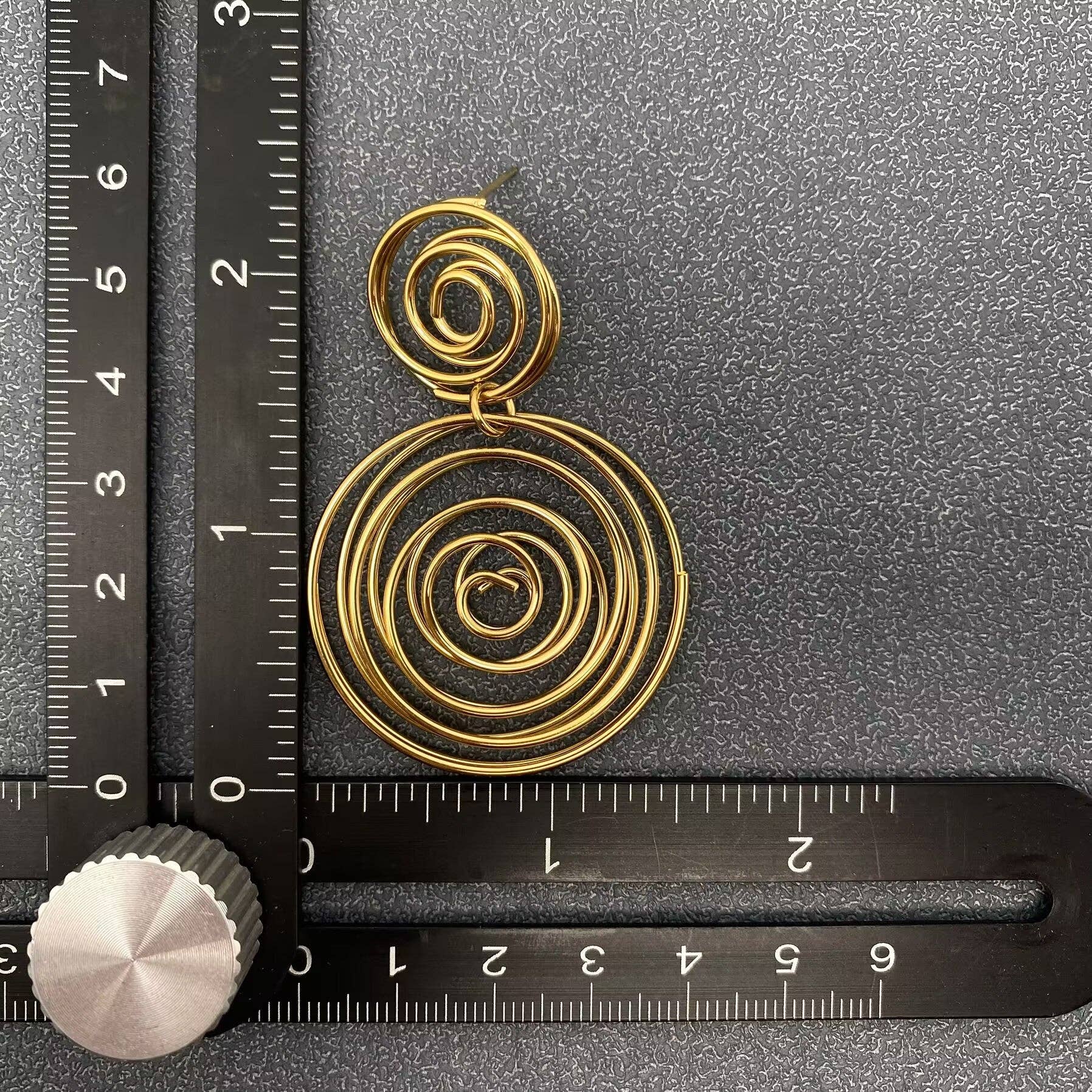 Spiral Glorious Gold Plated Earrings - Spiral Circle