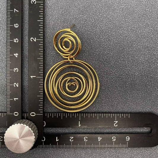 Spiral Glorious Gold Plated Earrings - Spiral Circle