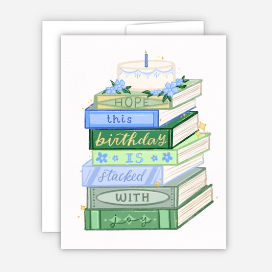 Stacked with Joy Birthday Card - Spiral Circle