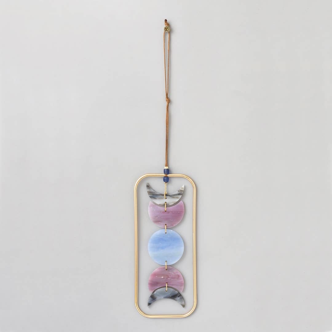 Stained Glass Light Catcher - Moon Phase - Spiral Circle