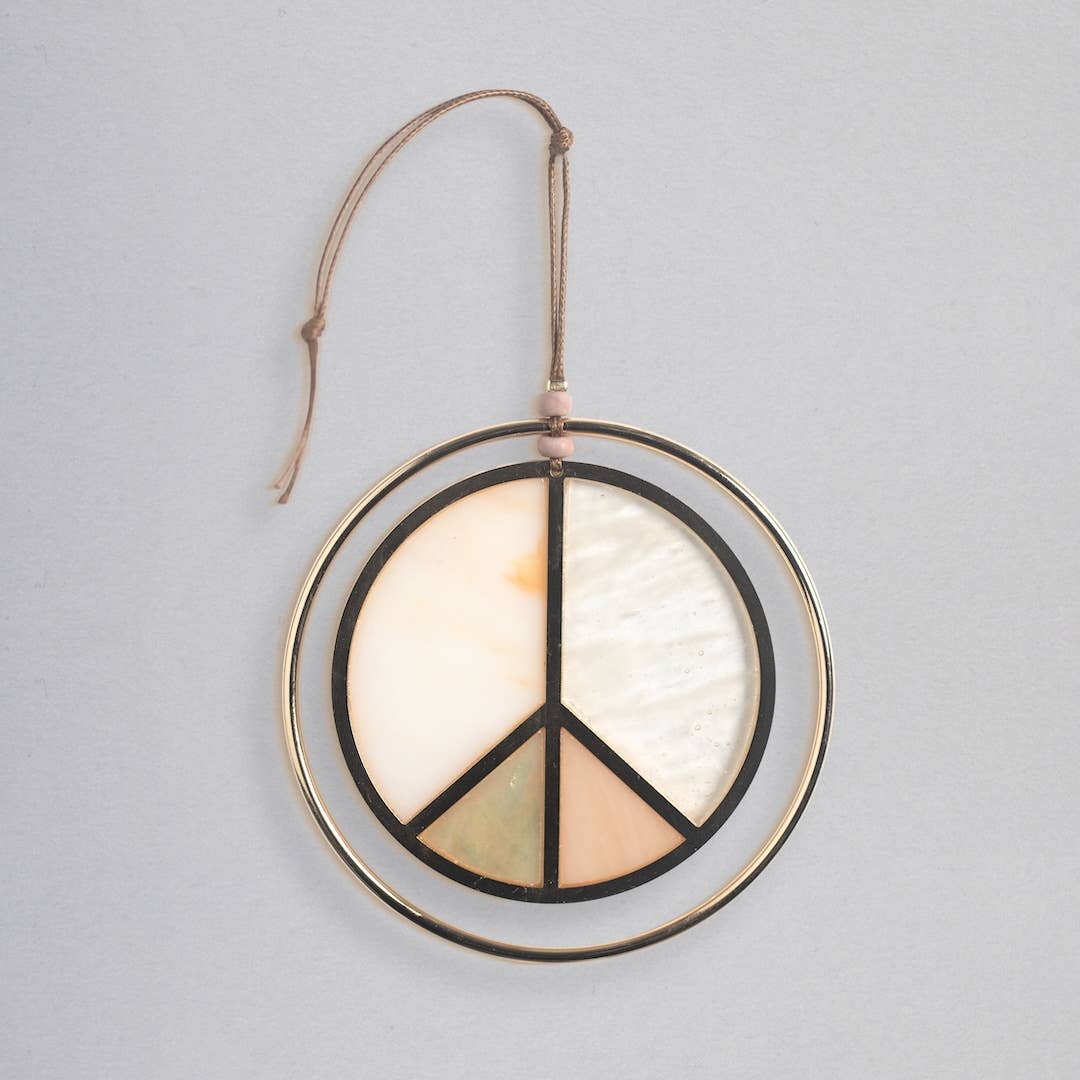 Stained Glass Light Catcher - Peace Sign - Spiral Circle