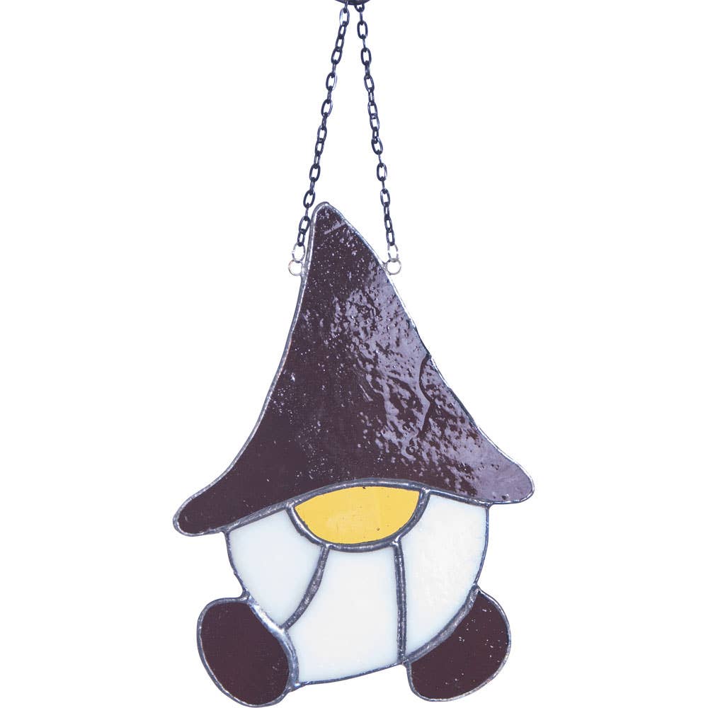 Stained Glass Suncatcher Gnome - Grumpy (Each) - Spiral Circle