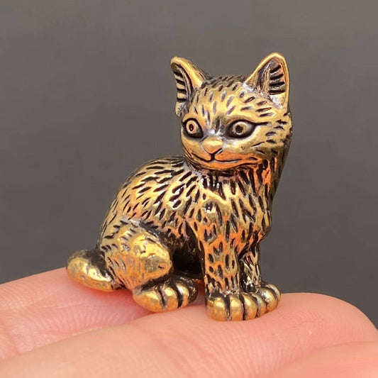 Standing Kitten | Brass Figurine - Spiral Circle