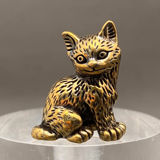 Standing Kitten | Brass Figurine - Spiral Circle