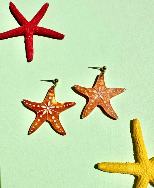 Starfish Summer Earrings - Spiral Circle