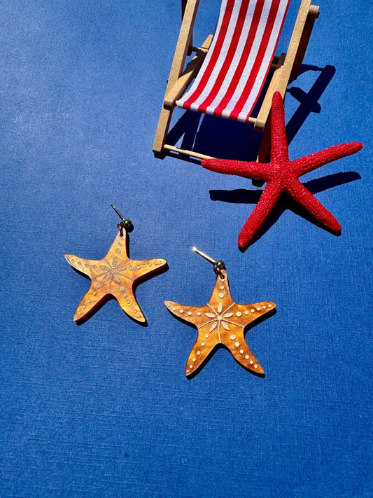Starfish Summer Earrings - Spiral Circle