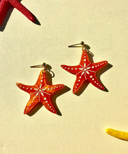 Starfish Summer Earrings - Spiral Circle