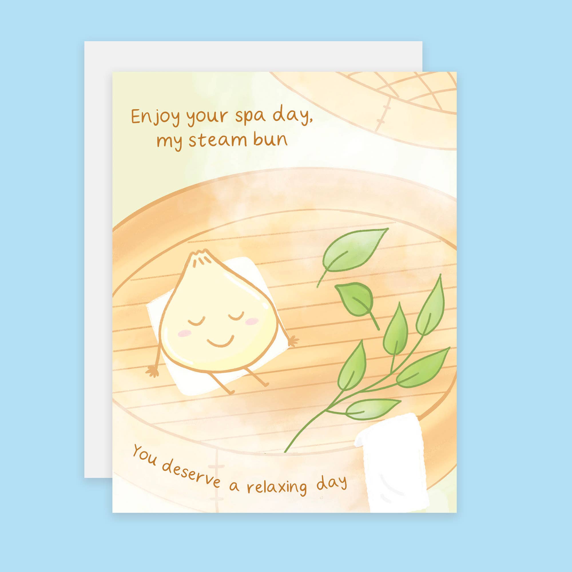 Steam Bun Spa Love Card, Spa Day Birthday & Relaxation Card - Spiral Circle