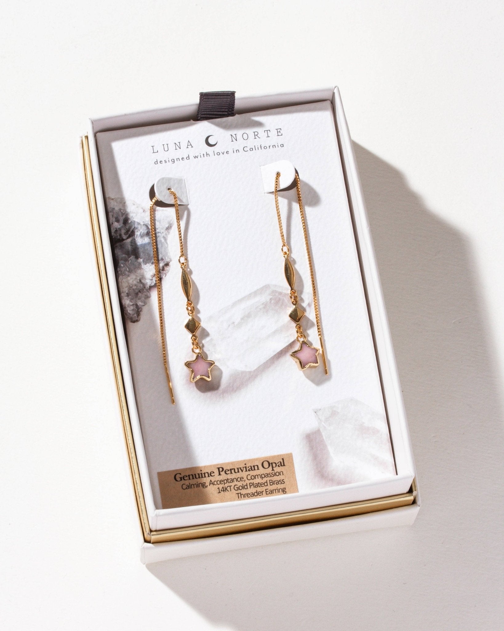 Stella Dolce Threader Earring - Peruvian Opal - Spiral Circle