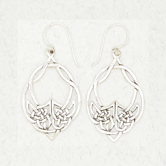 Sterling Silver Earrings - Celtic Weave - Spiral Circle