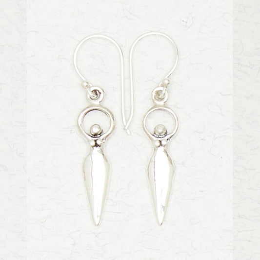 Sterling Silver Earrings - Goddess - Spiral Circle