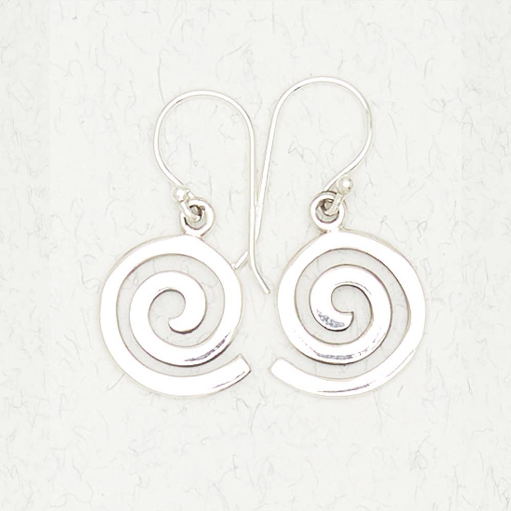 Sterling Silver Earrings - Spirals - Spiral Circle