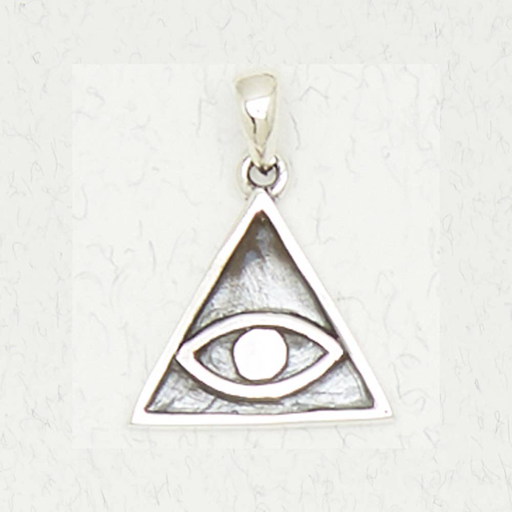 Sterling Silver Pendant - All Seeing Eye - Spiral Circle