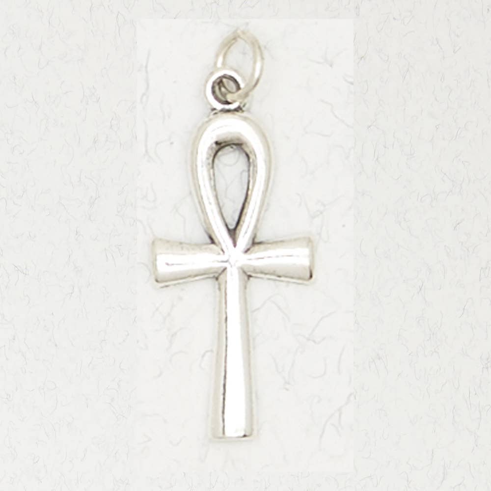 Sterling Silver Pendant - Ankh - Spiral Circle