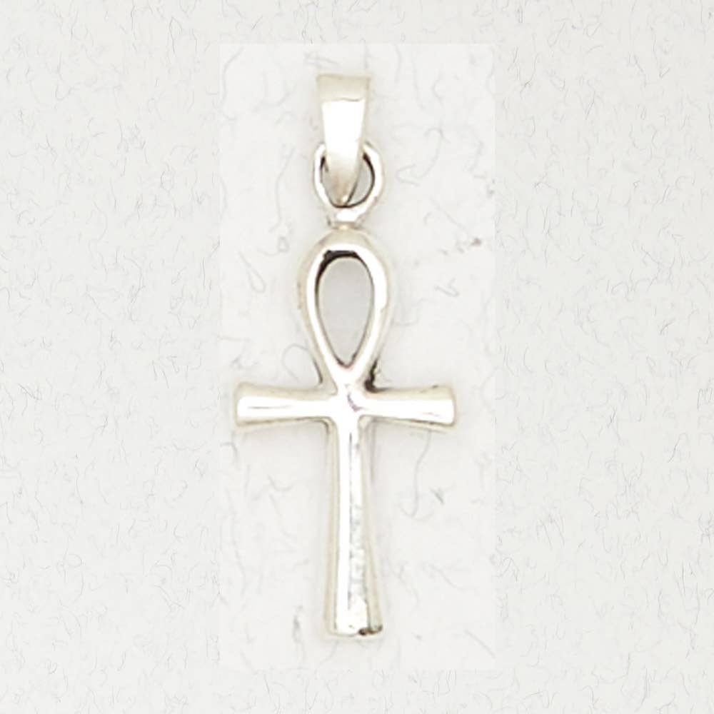 Sterling Silver Pendant - Ankh - Spiral Circle