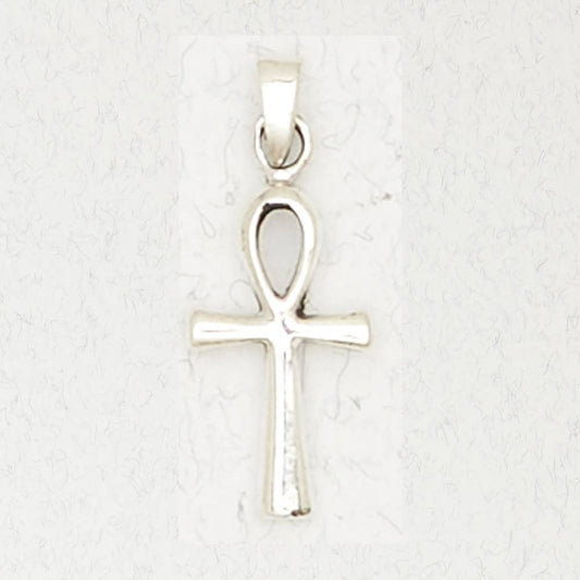 Sterling Silver Pendant - Ankh - Spiral Circle