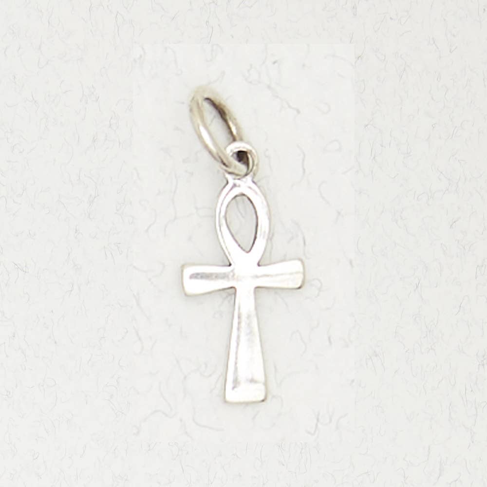 Sterling Silver Pendant - Ankh - Spiral Circle