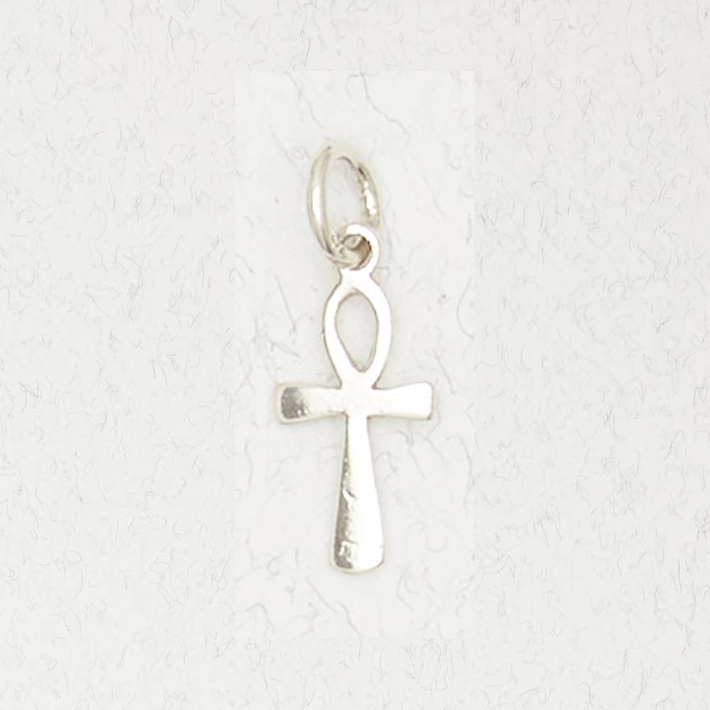 Sterling Silver Pendant - Ankh - Spiral Circle