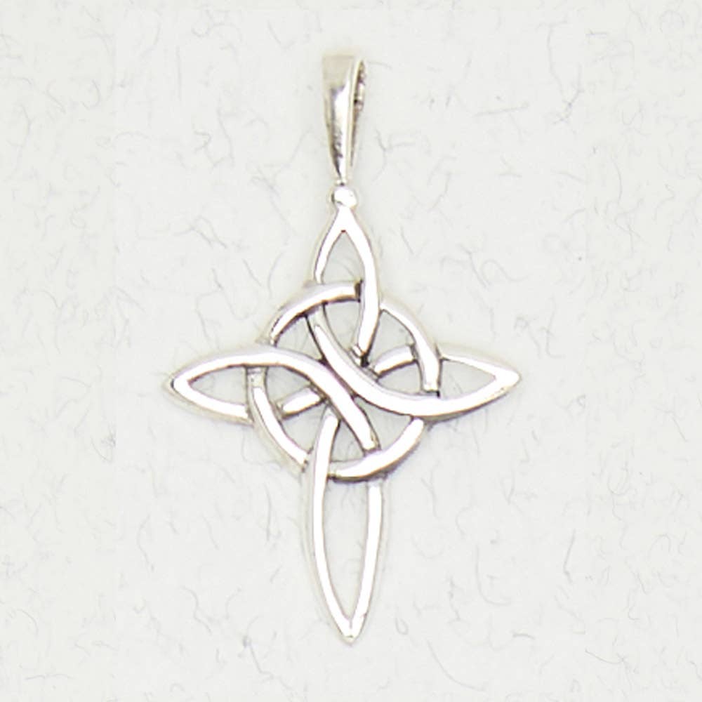 Sterling Silver Pendant - Celtic Cross - Spiral Circle