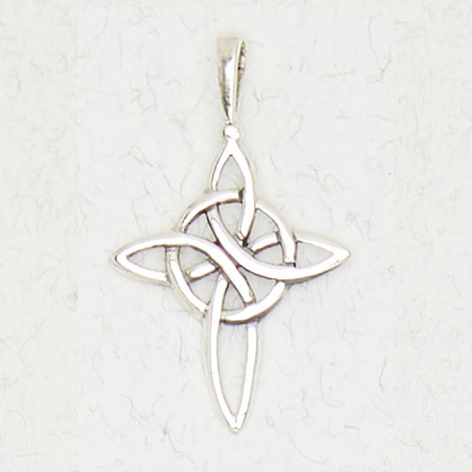 Sterling Silver Pendant - Celtic Cross - Spiral Circle