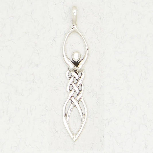 Sterling Silver Pendant - Celtic Goddess - Spiral Circle