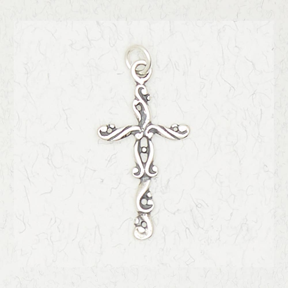 Sterling Silver Pendant - Cross - Spiritual Journey - Spiral Circle