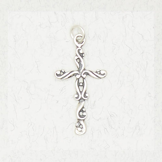 Sterling Silver Pendant - Cross - Spiritual Journey - Spiral Circle