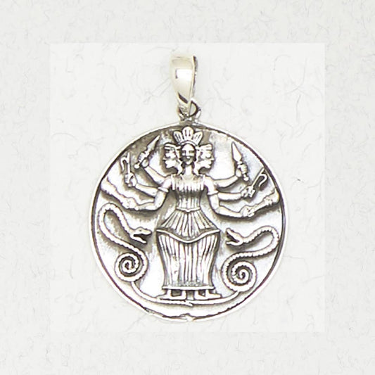 Sterling Silver Pendant - Hecate – Goddess of Magic - Spiral Circle