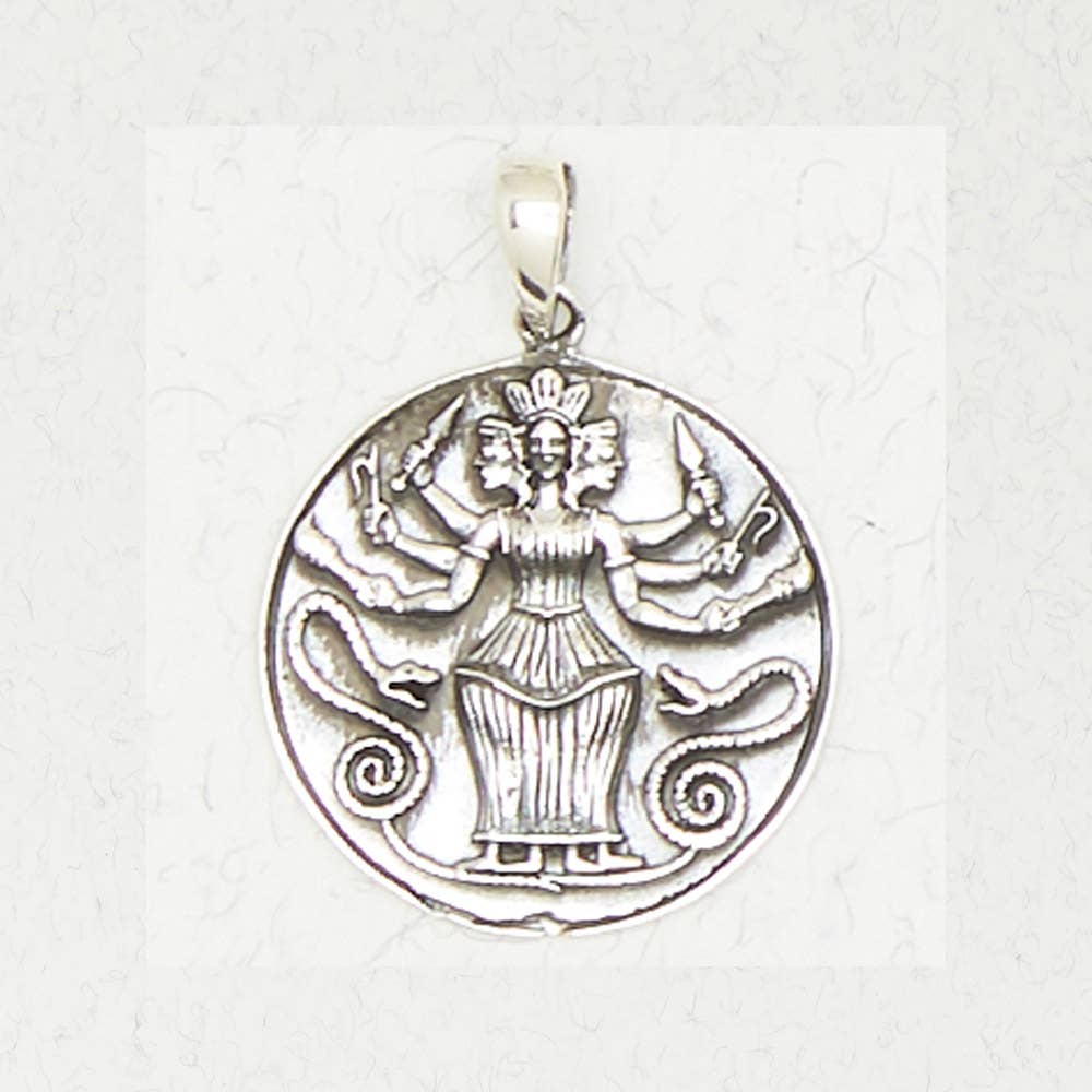 Sterling Silver Pendant - Hecate – Goddess of Magic - Spiral Circle