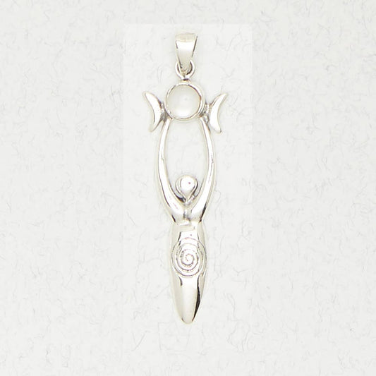 Sterling Silver Pendant - Inlaid with Mother of Pearl - Spiral Circle