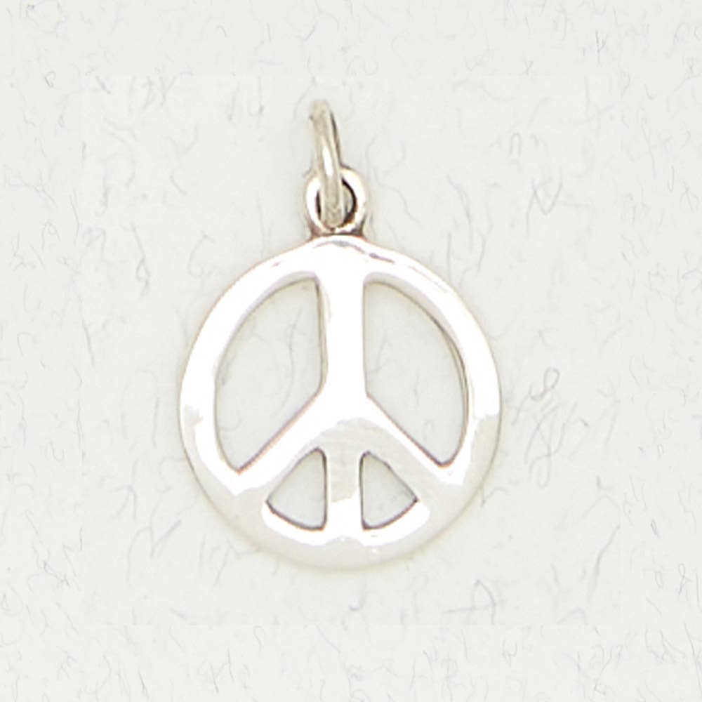 Sterling Silver Pendant - Peace Sign - Spiral Circle