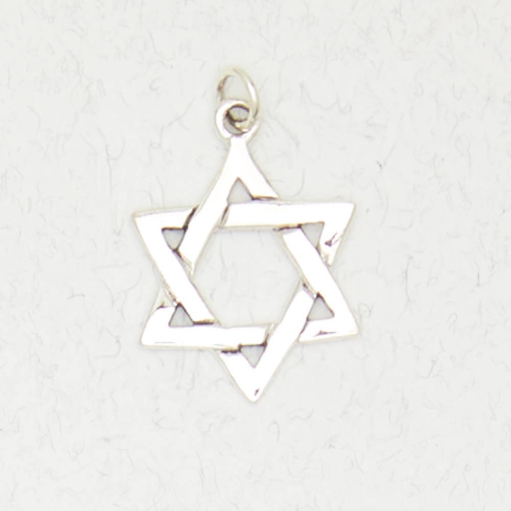 Sterling Silver Pendant - Star of David - Spiral Circle