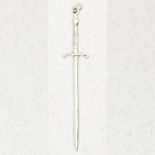 Sterling Silver Pendant – Sword - Spiral Circle