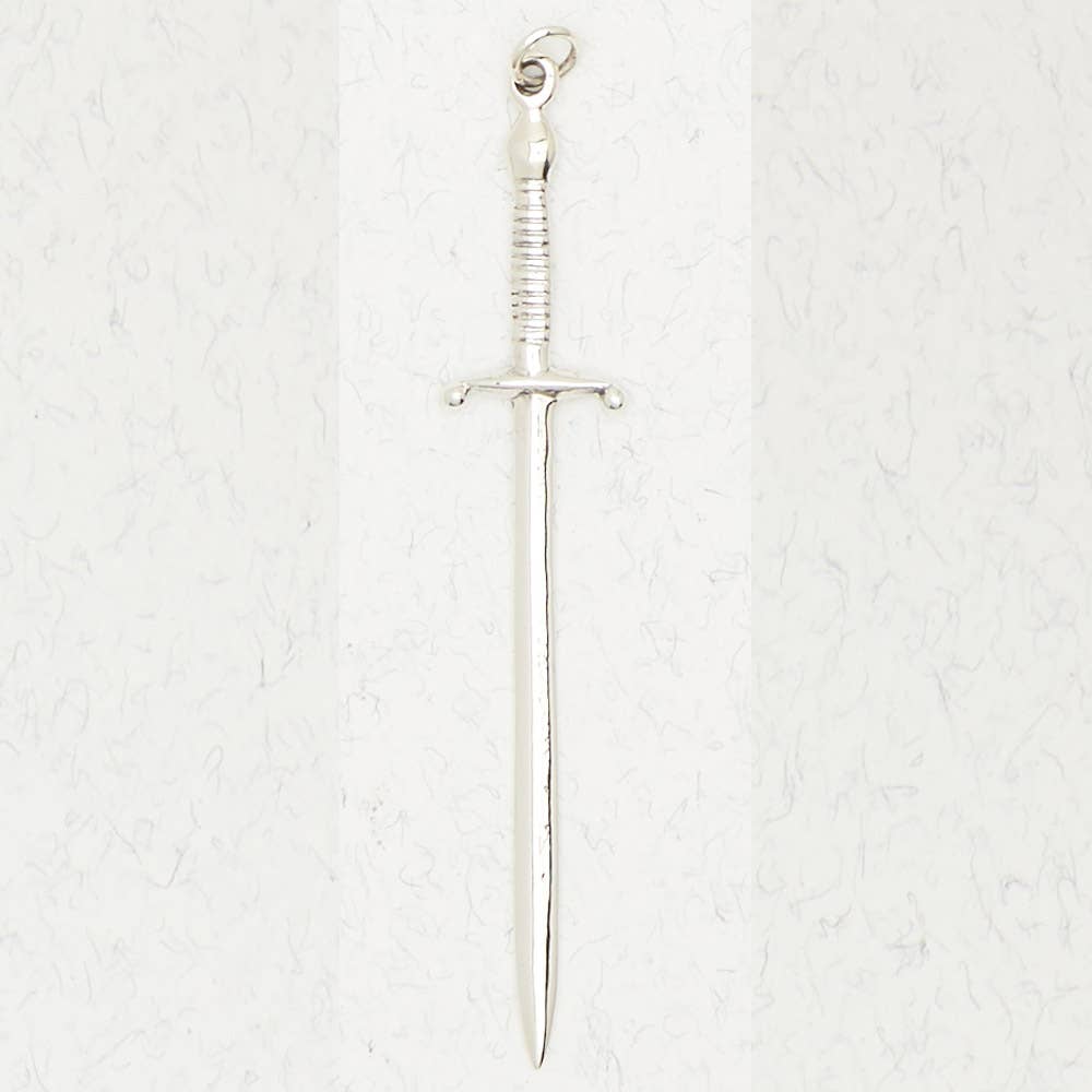 Sterling Silver Pendant – Sword - Spiral Circle