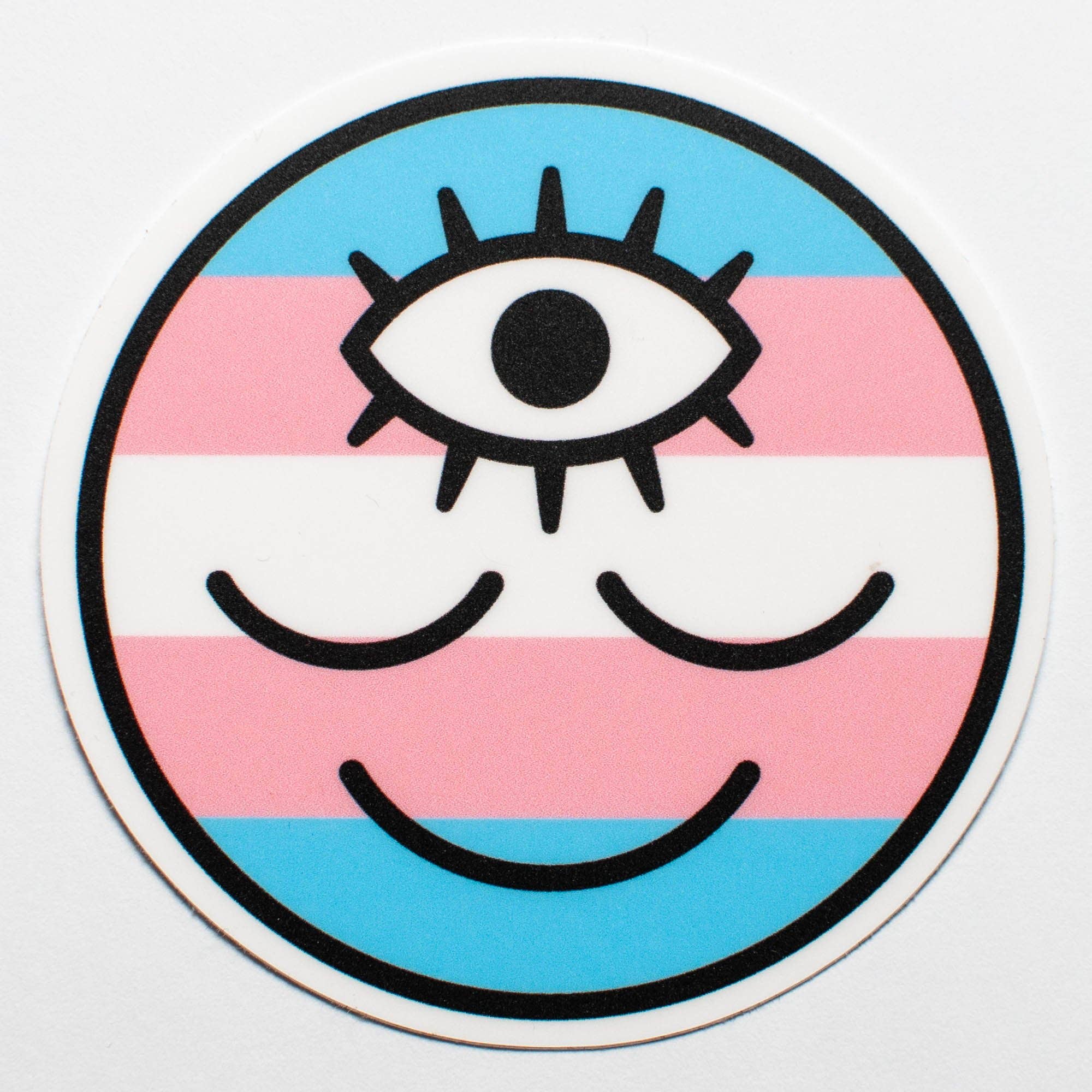 Sticker - Flag: Transgender - Spiral Circle