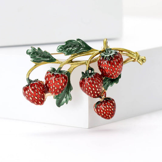 Strawberry Cluster Brooch - Spiral Circle