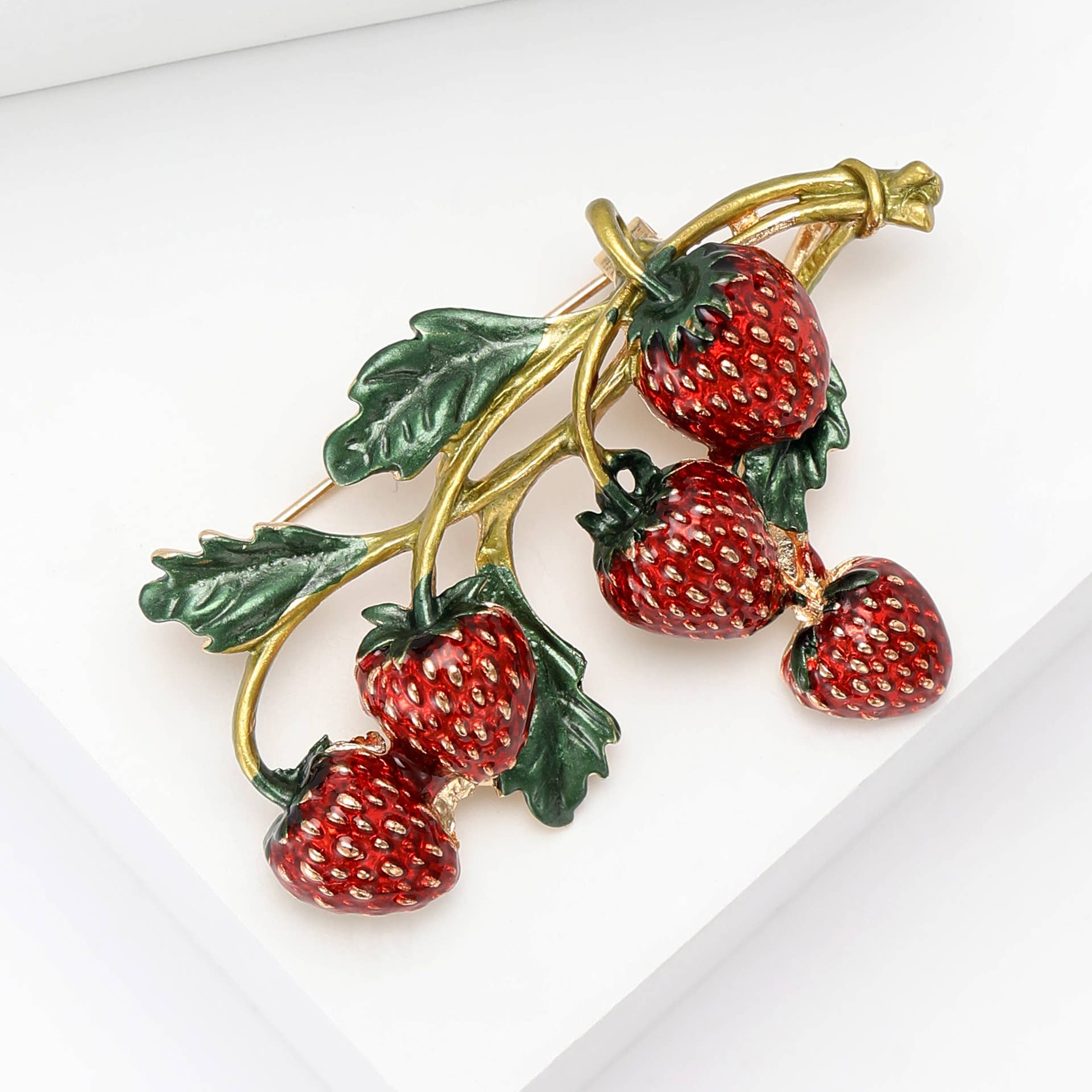 Strawberry Cluster Brooch - Spiral Circle