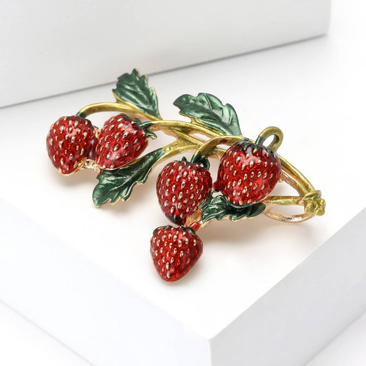 Strawberry Cluster Brooch - Spiral Circle