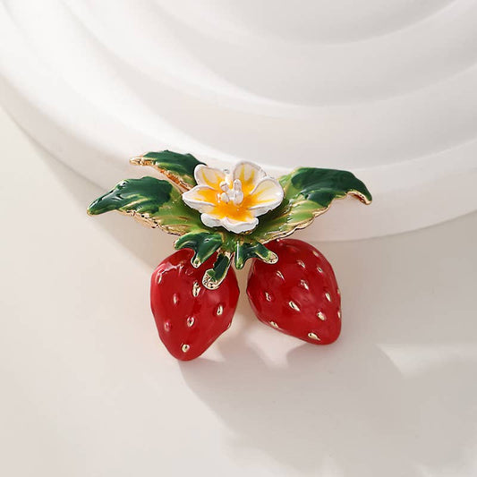 Strawberry Fruit Brooch - Spiral Circle