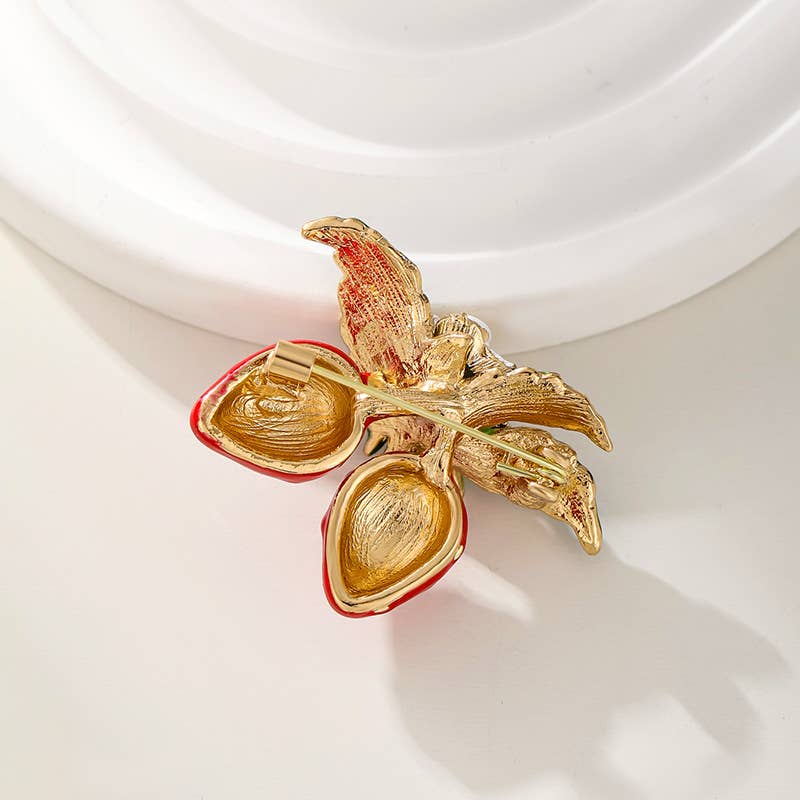Strawberry Fruit Brooch - Spiral Circle