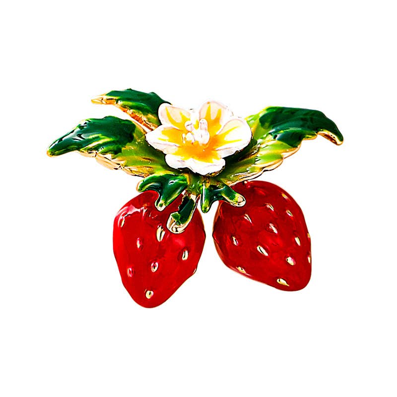 Strawberry Fruit Brooch - Spiral Circle